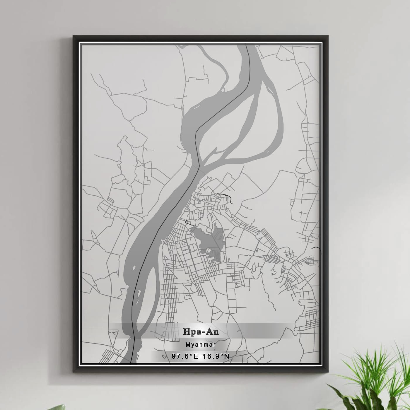 ROAD MAP OF HPA-AN, MYANMAR BY MAPBAKES