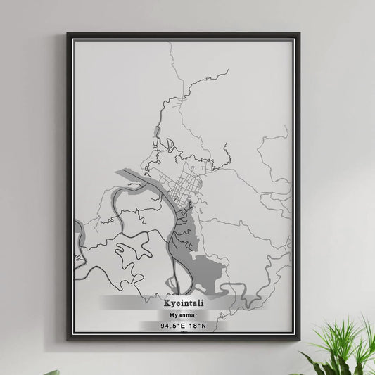 ROAD MAP OF KYEINTALI, MYANMAR BY MAPBAKES