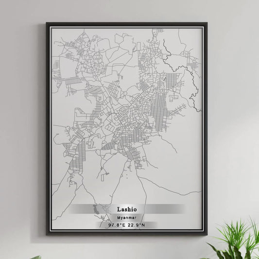 ROAD MAP OF LASHIO, MYANMAR BY MAPBAKES