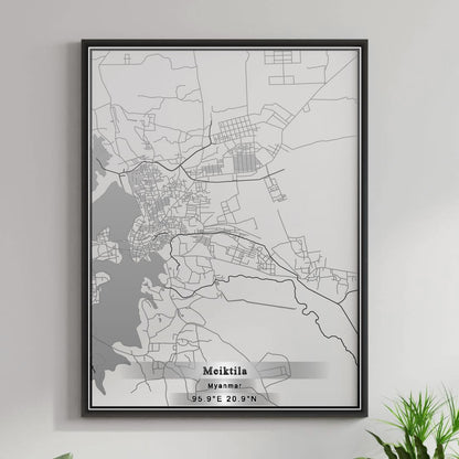 ROAD MAP OF MEIKTILA, MYANMAR BY MAPBAKES