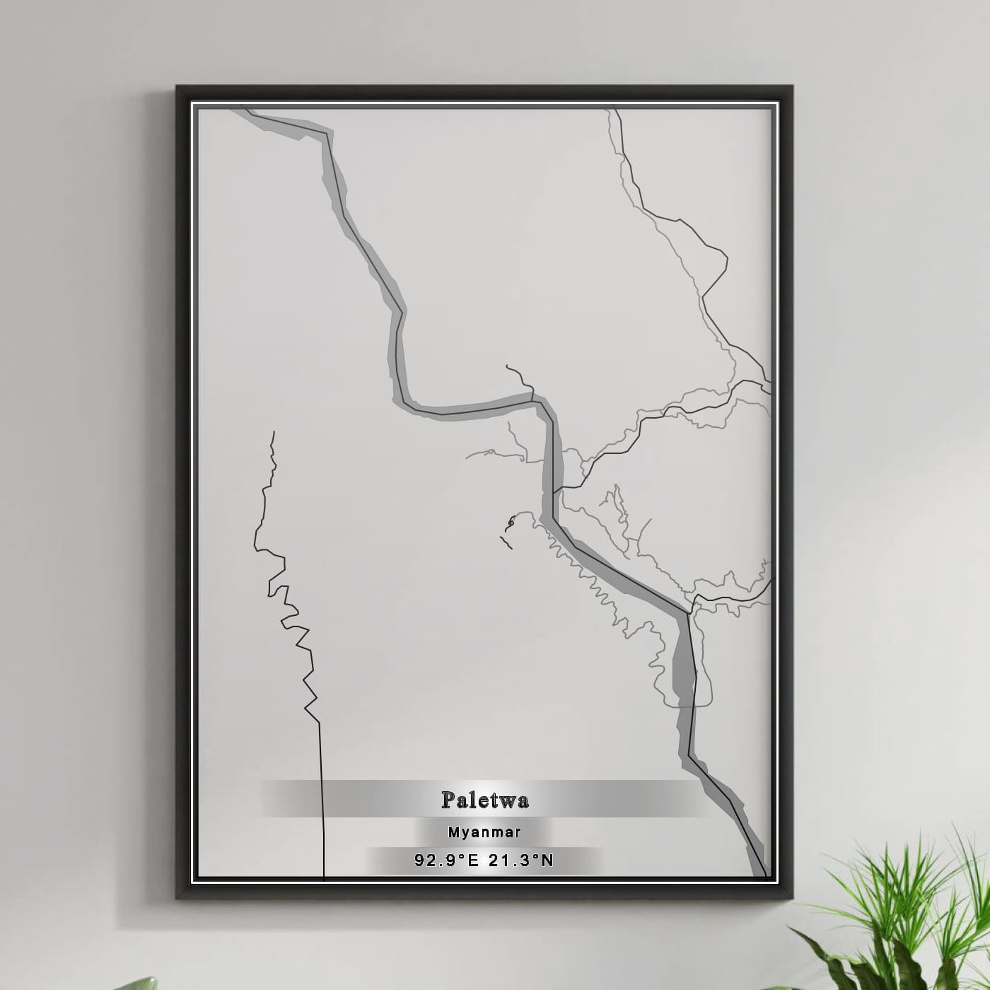 ROAD MAP OF PALETWA, MYANMAR BY MAPBAKES