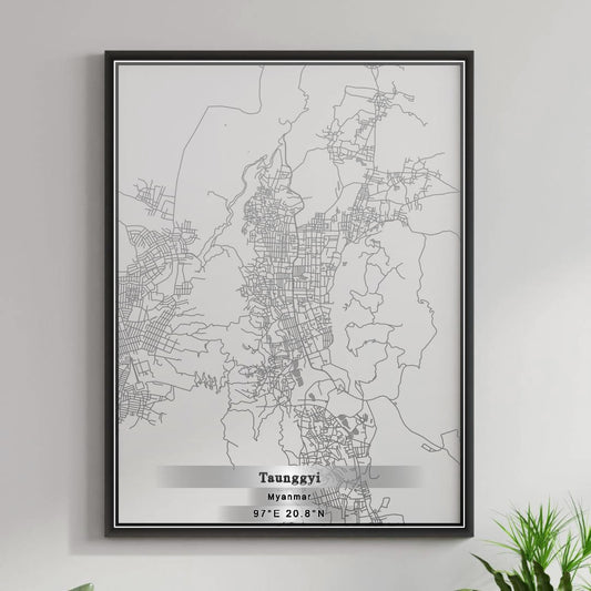 ROAD MAP OF TAUNGGYI, MYANMAR BY MAPBAKES