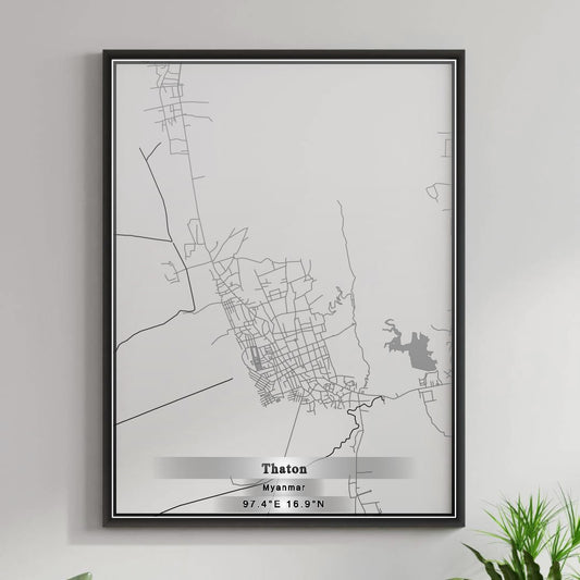 ROAD MAP OF THATON, MYANMAR BY MAPBAKES