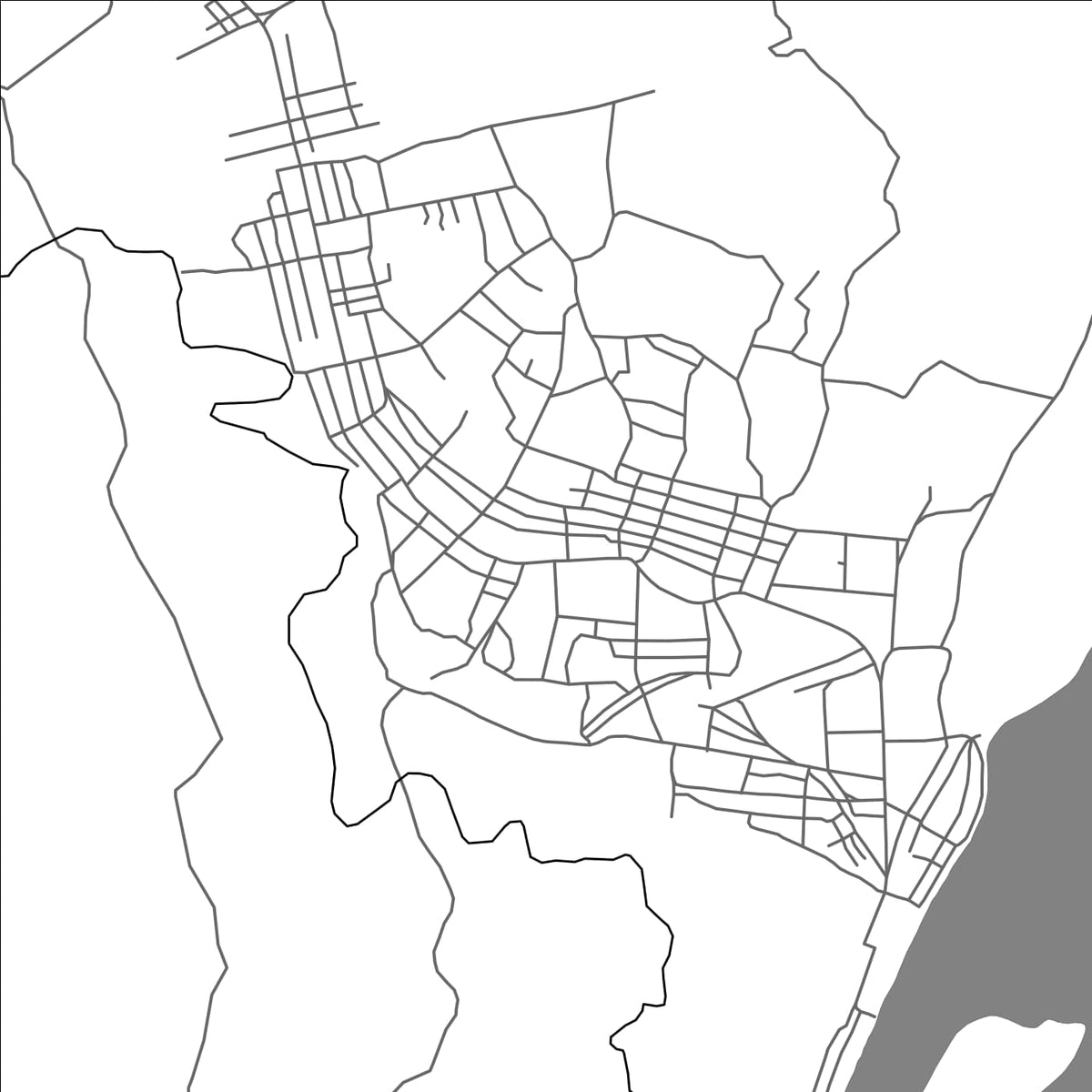 ROAD MAP OF KATHA, MYANMAR BY MAPBAKES