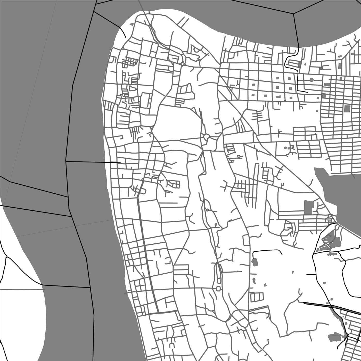 ROAD MAP OF MAWLAMYINE, MYANMAR BY MAPBAKES