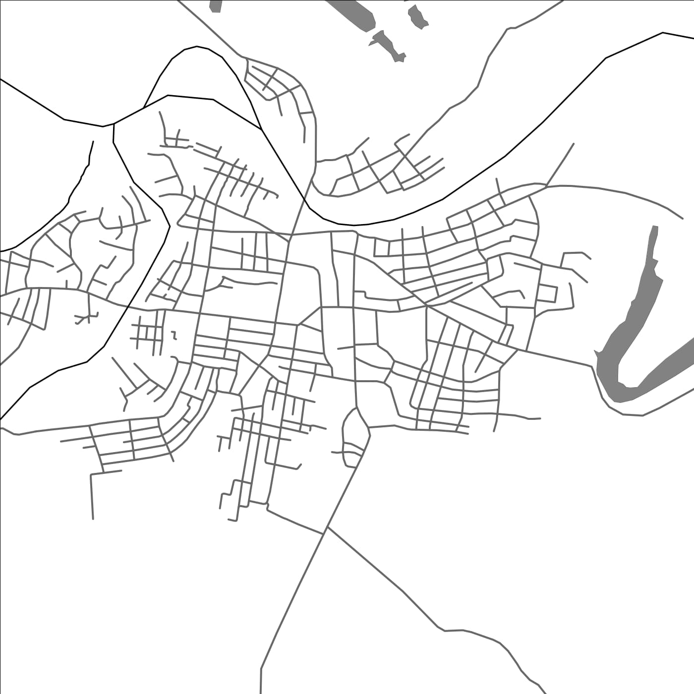 ROAD MAP OF MOGAUNG, MYANMAR BY MAPBAKES