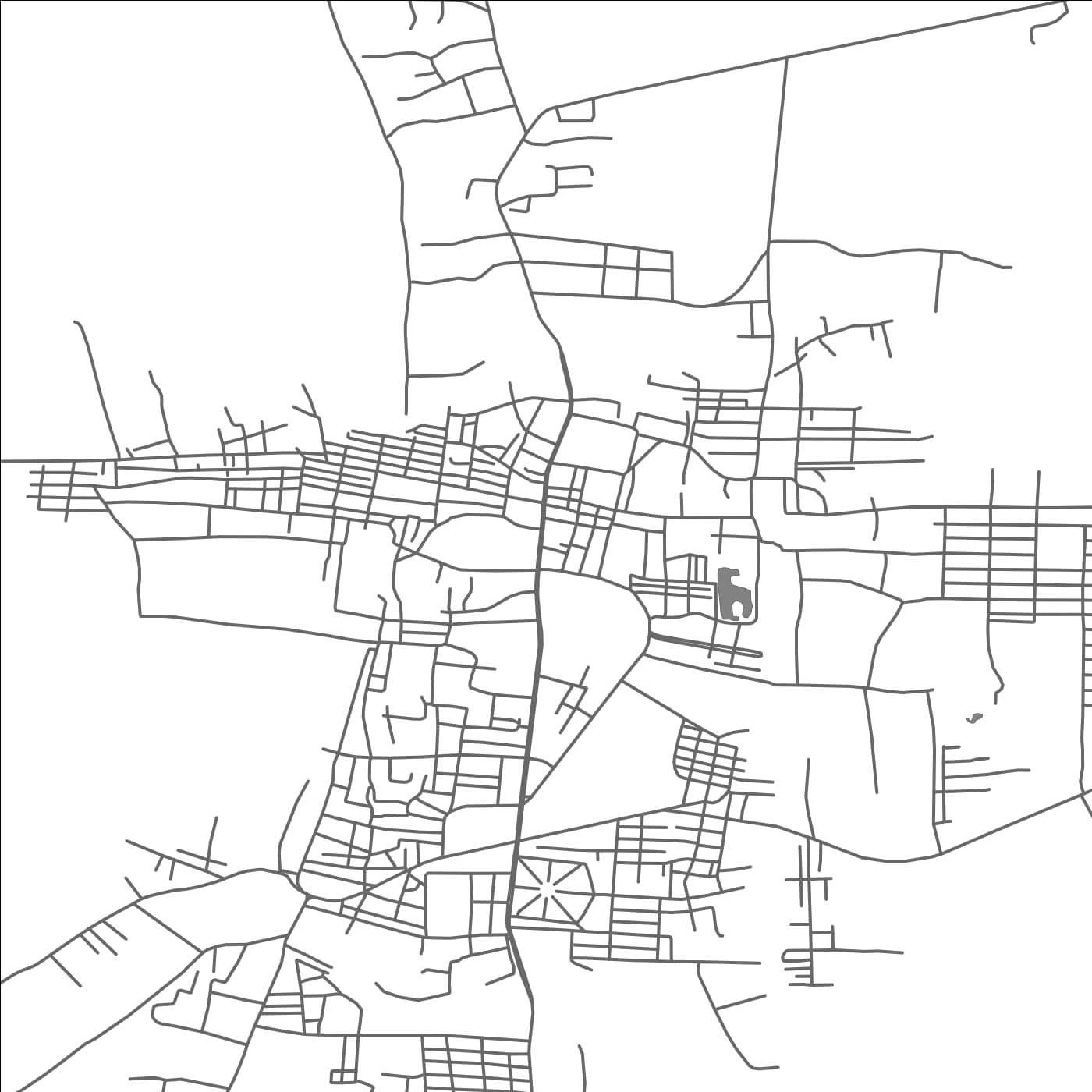 ROAD MAP OF MYINGYAN, MYANMAR BY MAPBAKES