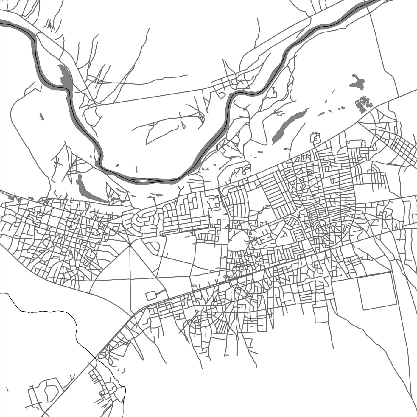 ROAD MAP OF RUNDU, NAMIBIA BY MAPBAKES