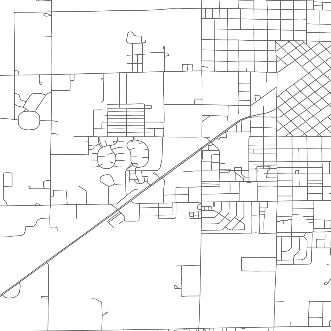 ROAD MAP OF PORTALES, NEW MEXICO BY MAPBAKES