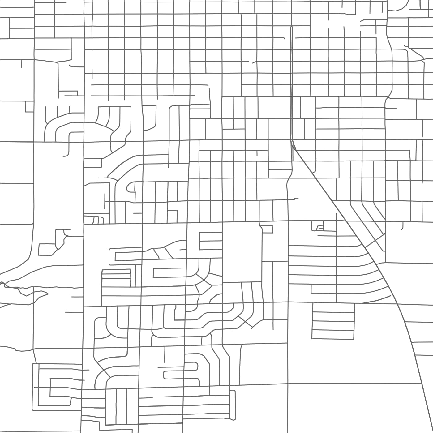 ROAD MAP OF ROSWELL, NEW MEXICO BY MAPBAKES