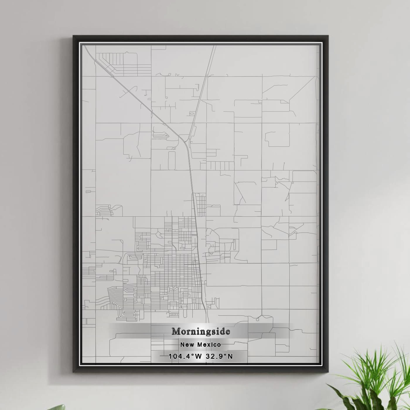 ROAD MAP OF MORNINGSIDE, NEW MEXICO BY MAPBAKES