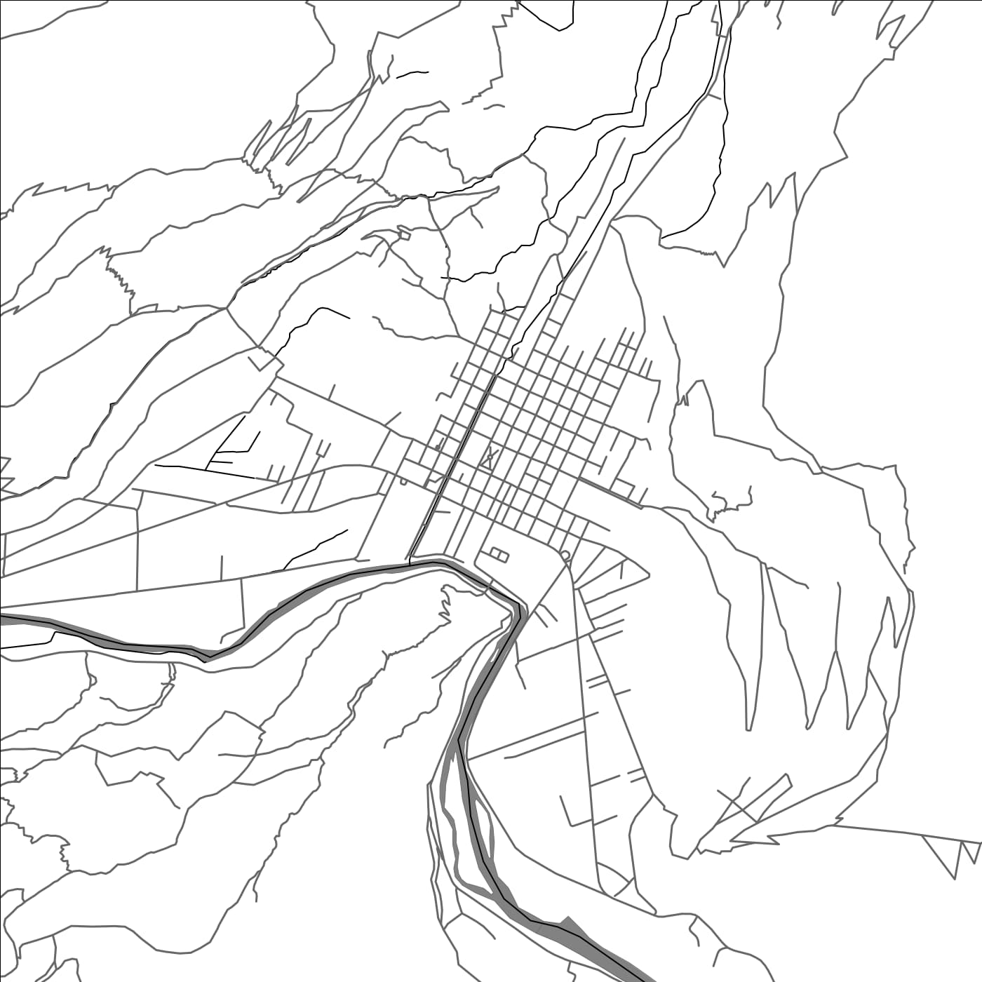 ROAD MAP OF CALCA, PERU BY MAPBAKES