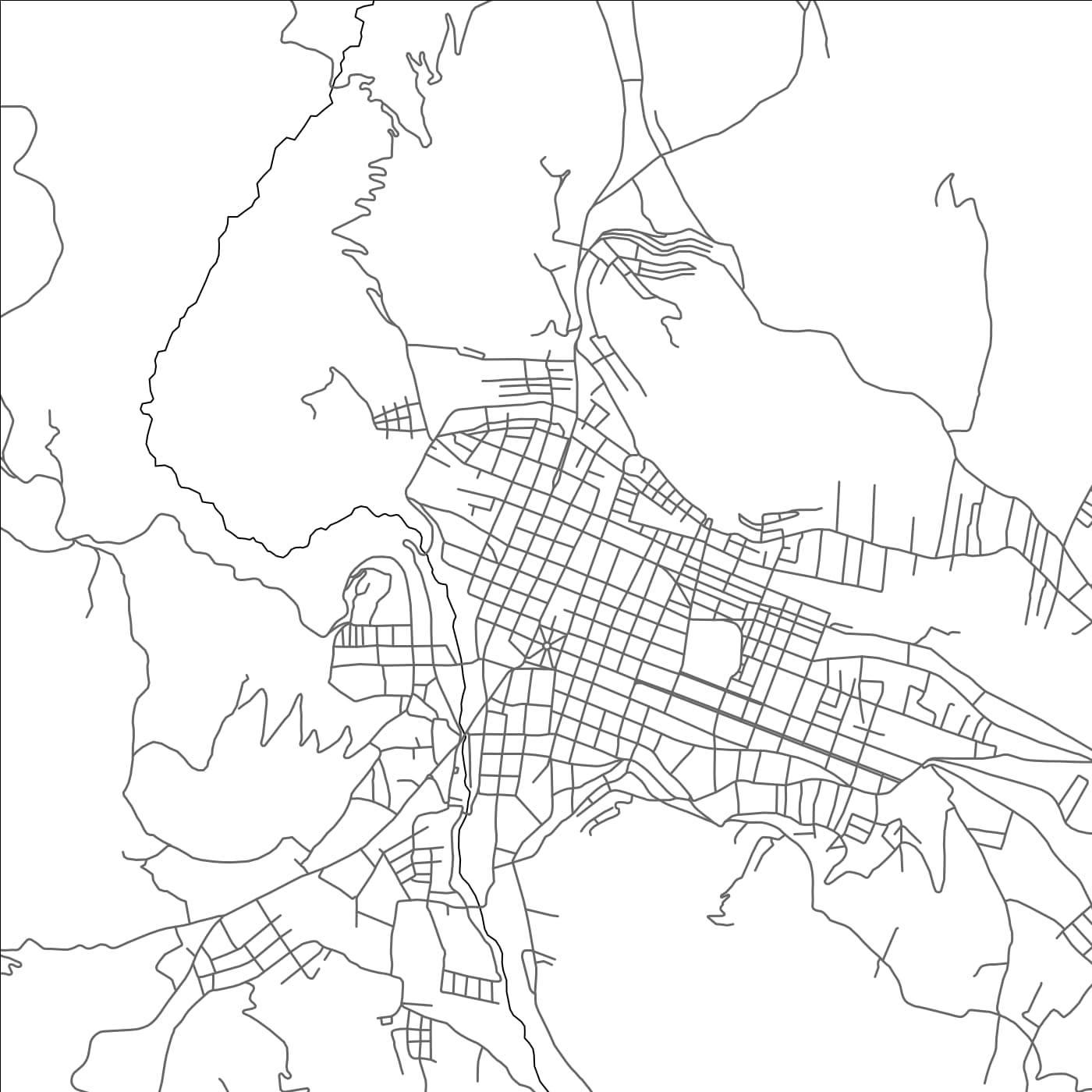 ROAD MAP OF HUAMACHUCO, PERU BY MAPBAKES