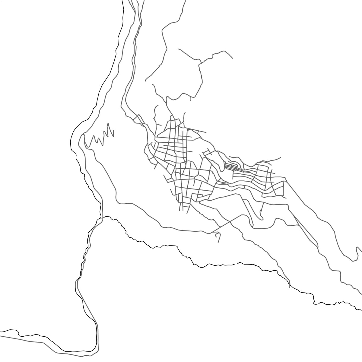 ROAD MAP OF OYON, PERU BY MAPBAKES