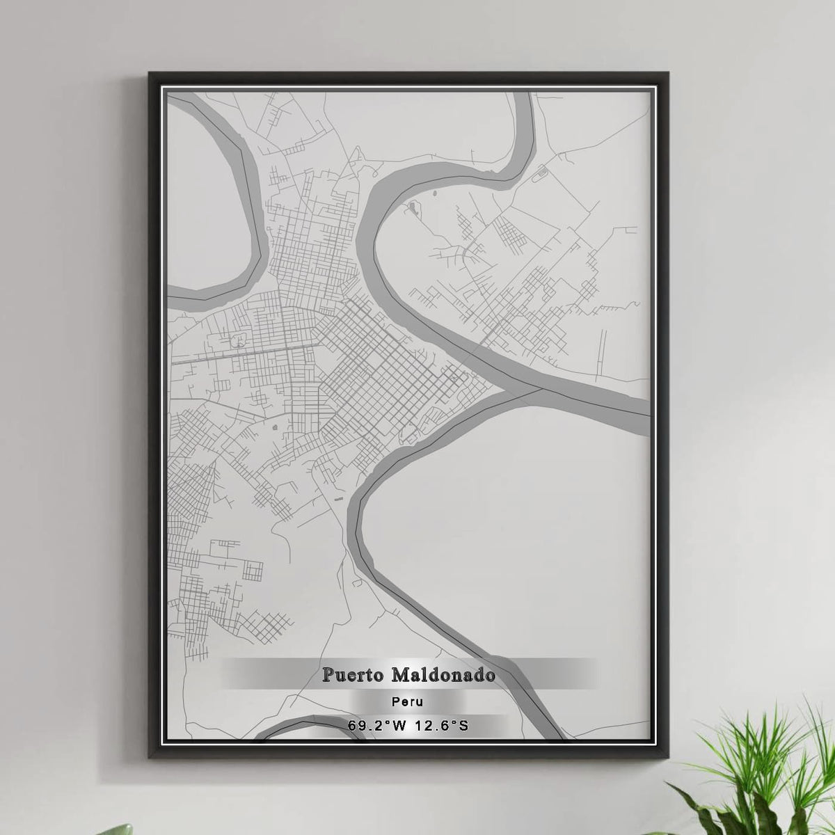 ROAD MAP OF PUERTO MALDONADO, PERU BY MAPBAKES
