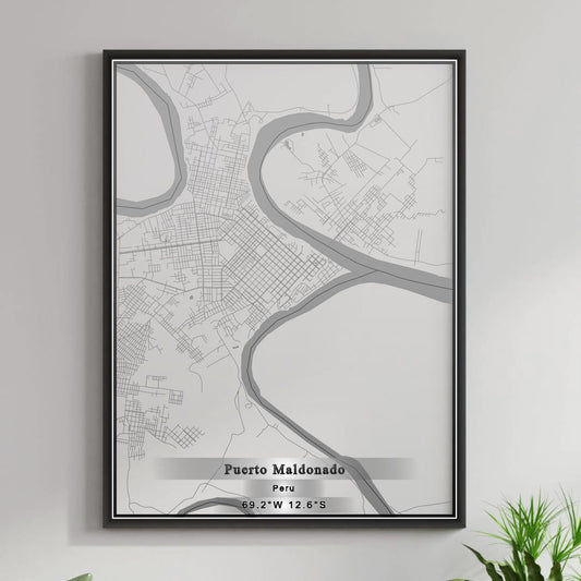 ROAD MAP OF PUERTO MALDONADO, PERU BY MAPBAKES