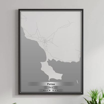 ROAD MAP OF PUTINA, PERU BY MAPBAKES