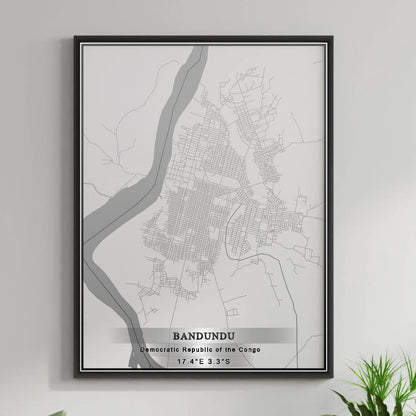 ROAD MAP OF BANDUNDU, DEMOCRATIC REPUBLIC OF THE CONGO BY MAPBAKES