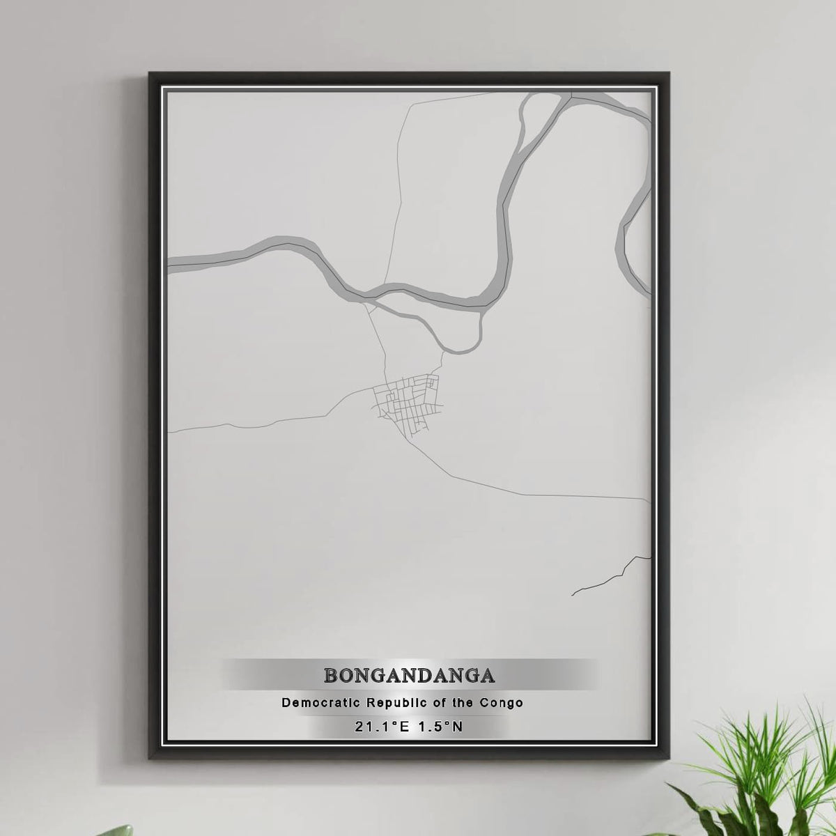 ROAD MAP OF BONGANDANGA, DEMOCRATIC REPUBLIC OF THE CONGO BY MAPBAKES