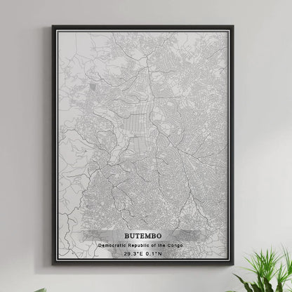 ROAD MAP OF BUTEMBO, DEMOCRATIC REPUBLIC OF THE CONGO BY MAPBAKES