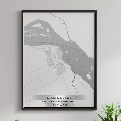 ROAD MAP OF DIBAYA-LUBWE, DEMOCRATIC REPUBLIC OF THE CONGO BY MAPBAKES