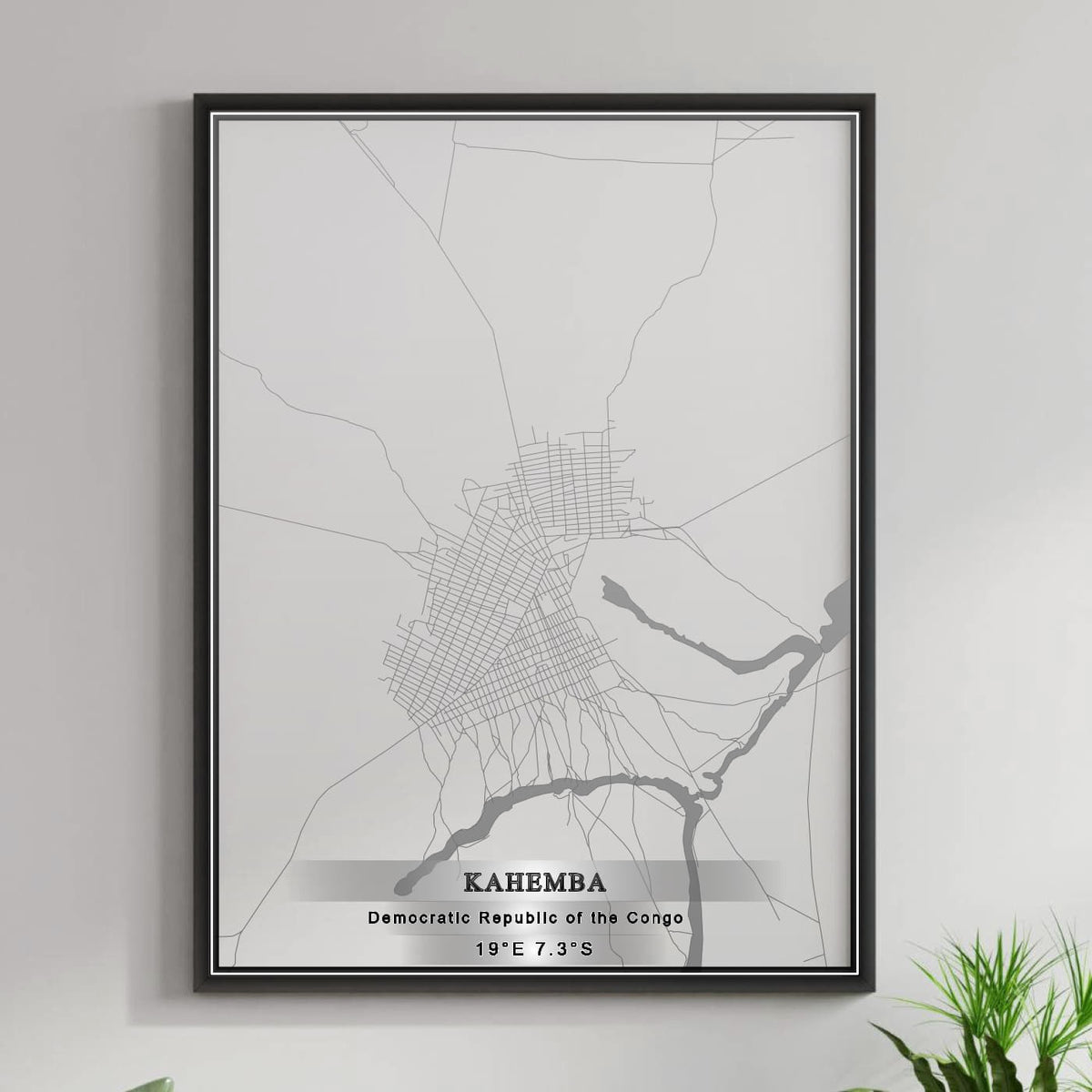 ROAD MAP OF KAHEMBA, DEMOCRATIC REPUBLIC OF THE CONGO BY MAPBAKES