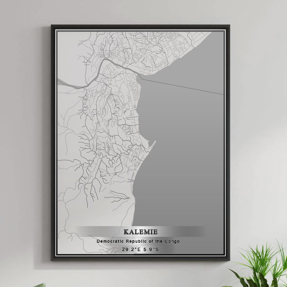 ROAD MAP OF KALEMIE, DEMOCRATIC REPUBLIC OF THE CONGO BY MAPBAKES