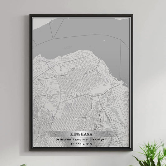 ROAD MAP OF KINSHASA, DEMOCRATIC REPUBLIC OF THE CONGO BY MAPBAKES