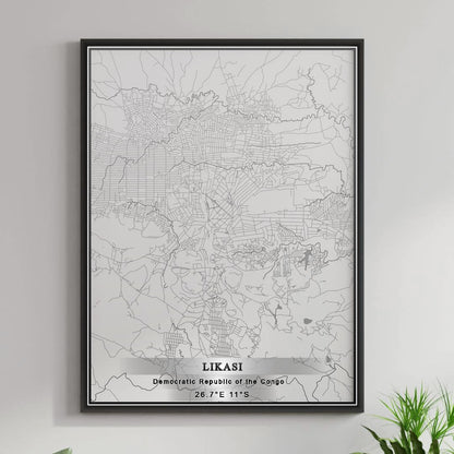 ROAD MAP OF LIKASI, DEMOCRATIC REPUBLIC OF THE CONGO BY MAPBAKES