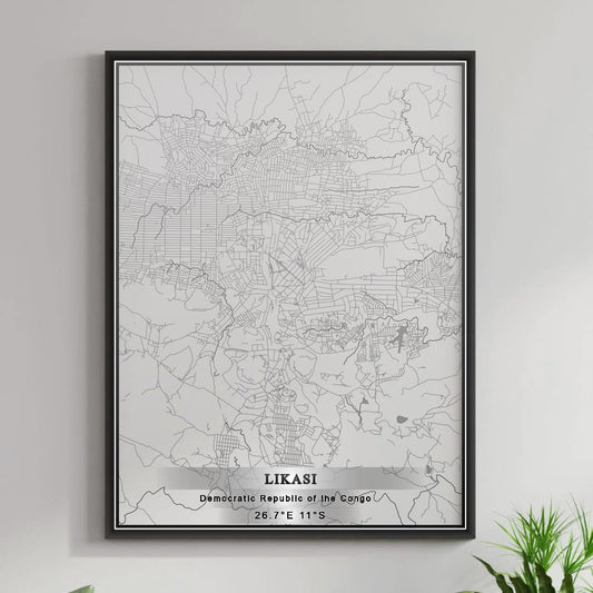 ROAD MAP OF LIKASI, DEMOCRATIC REPUBLIC OF THE CONGO BY MAPBAKES