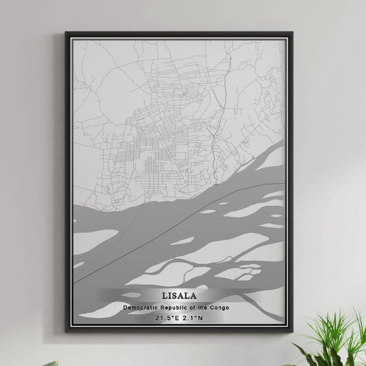 ROAD MAP OF LISALA, DEMOCRATIC REPUBLIC OF THE CONGO BY MAPBAKES
