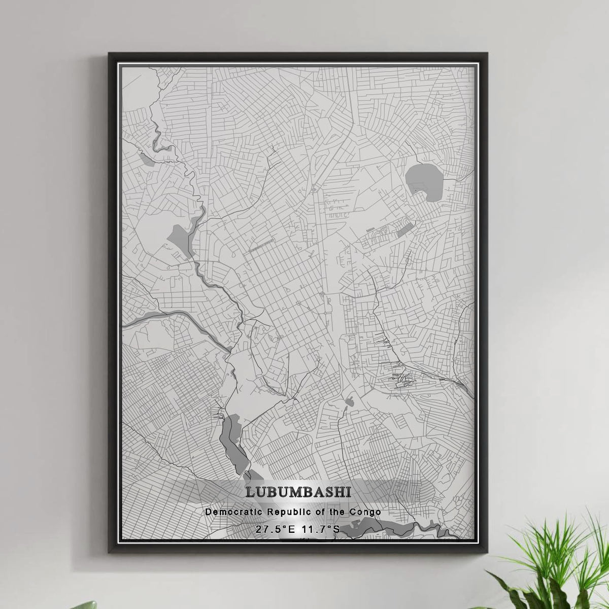ROAD MAP OF LUBUMBASHI, DEMOCRATIC REPUBLIC OF THE CONGO BY MAPBAKES