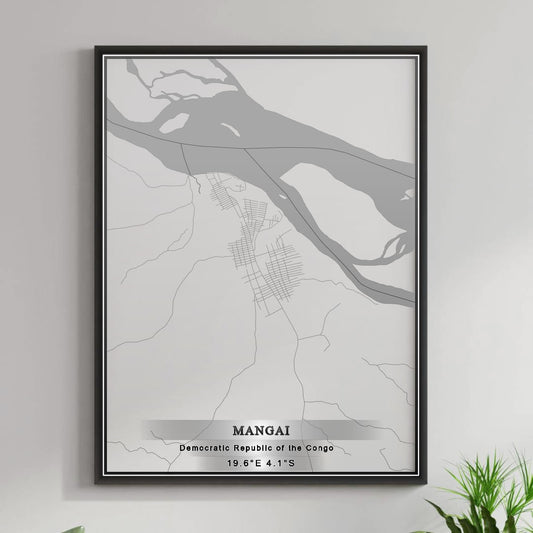 ROAD MAP OF MANGAI, DEMOCRATIC REPUBLIC OF THE CONGO BY MAPBAKES