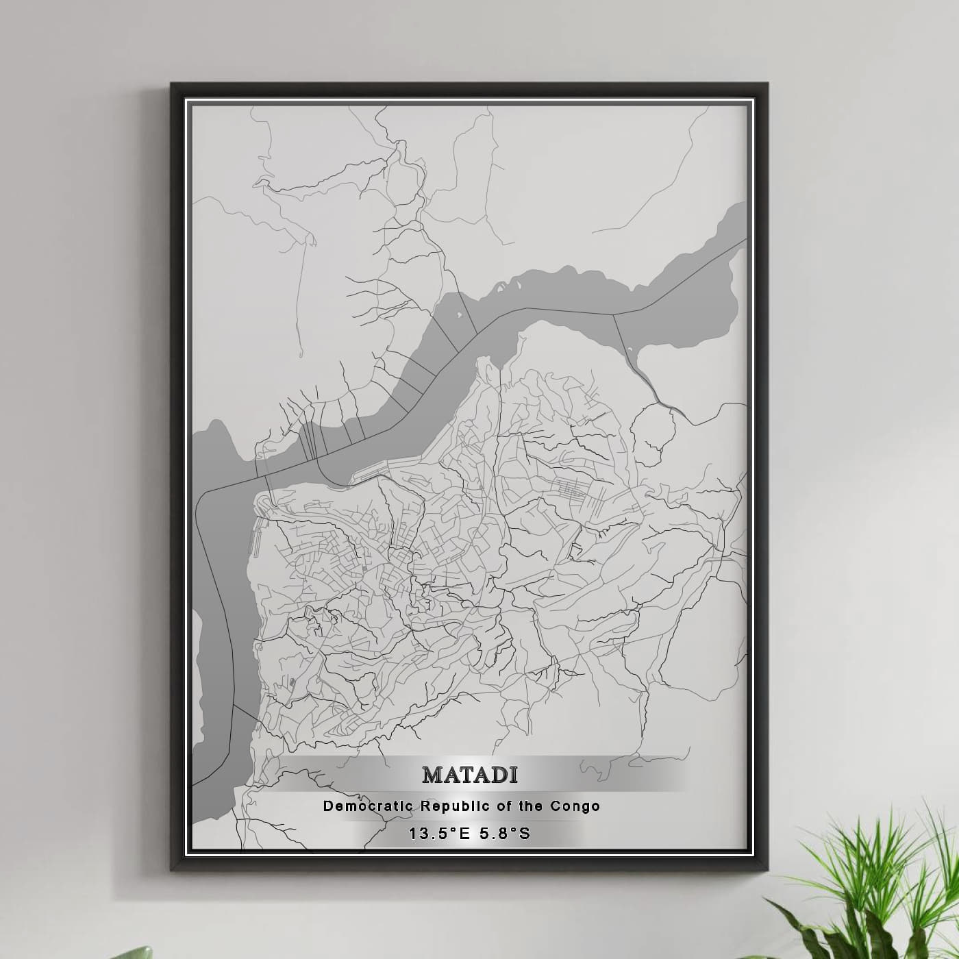 ROAD MAP OF MATADI, DEMOCRATIC REPUBLIC OF THE CONGO BY MAPBAKES