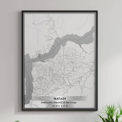 ROAD MAP OF MATADI, DEMOCRATIC REPUBLIC OF THE CONGO BY MAPBAKES