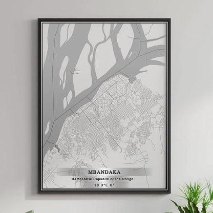 ROAD MAP OF MBANDAKA, DEMOCRATIC REPUBLIC OF THE CONGO BY MAPBAKES