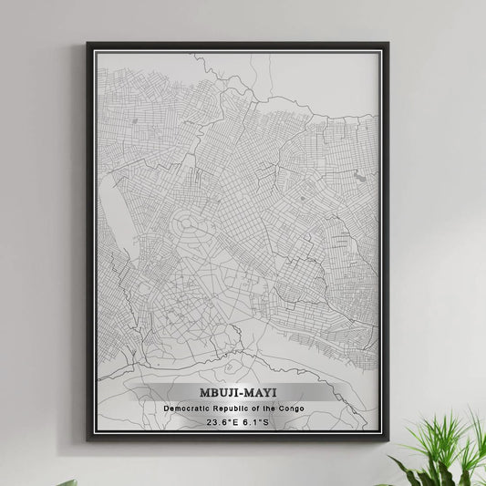 ROAD MAP OF MBUJI-MAYI, DEMOCRATIC REPUBLIC OF THE CONGO BY MAPBAKES