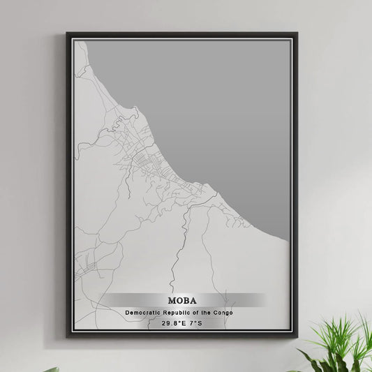 ROAD MAP OF MOBA, DEMOCRATIC REPUBLIC OF THE CONGO BY MAPBAKES