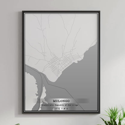 ROAD MAP OF MULONGO, DEMOCRATIC REPUBLIC OF THE CONGO BY MAPBAKES