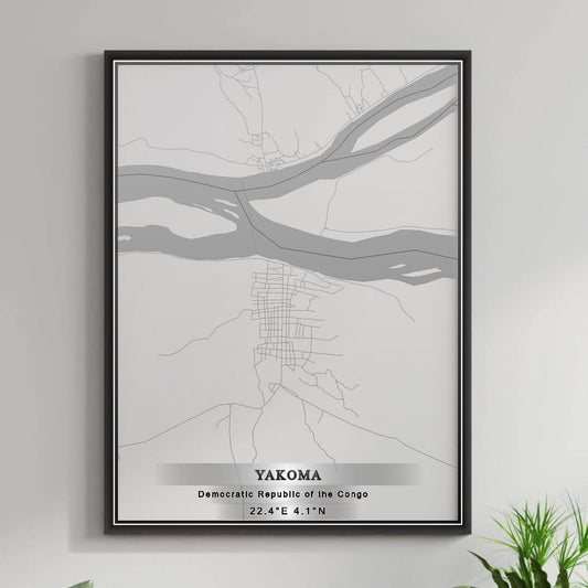ROAD MAP OF YAKOMA, DEMOCRATIC REPUBLIC OF THE CONGO BY MAPBAKES