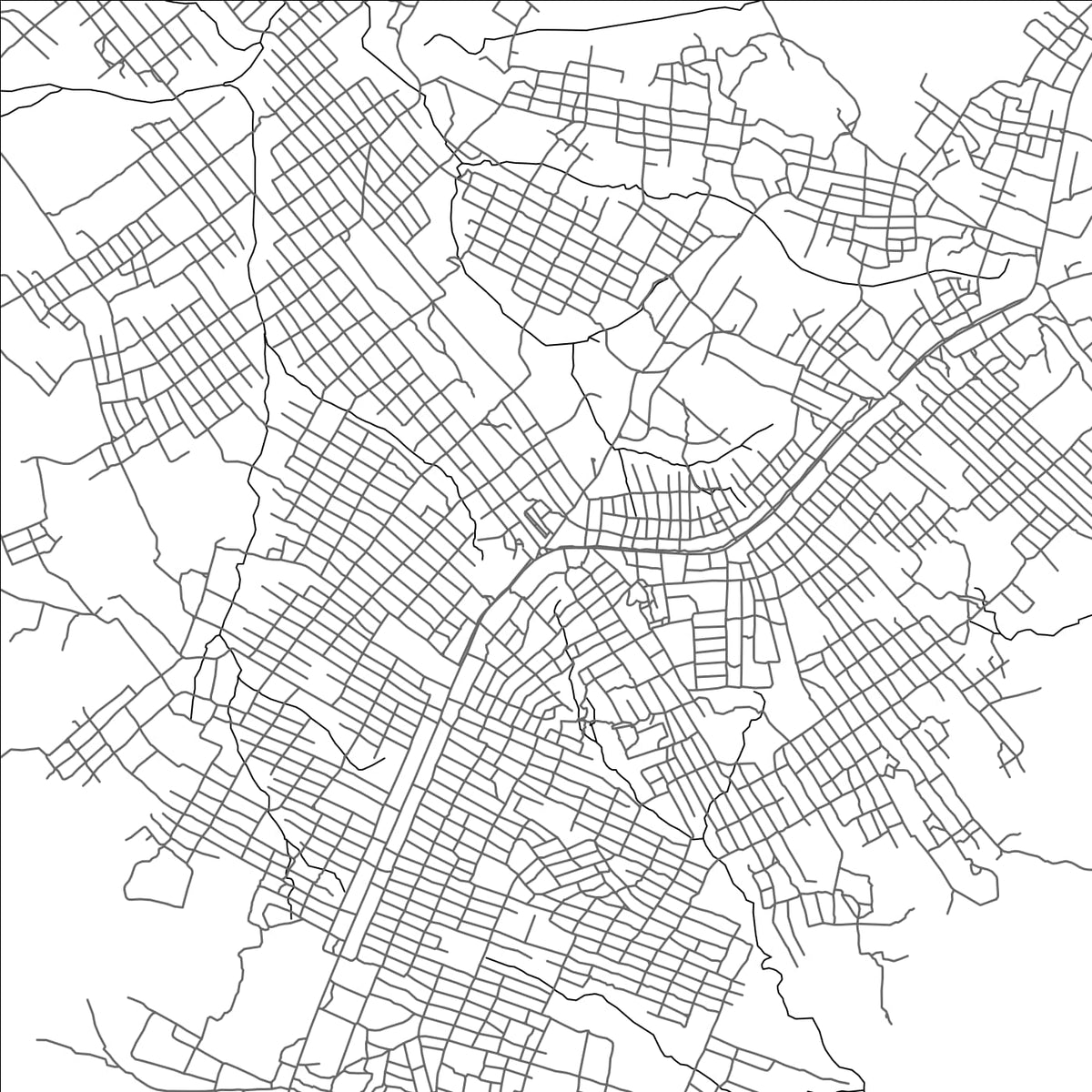ROAD MAP OF HYOSHA, DEMOCRATIC REPUBLIC OF THE CONGO BY MAPBAKES