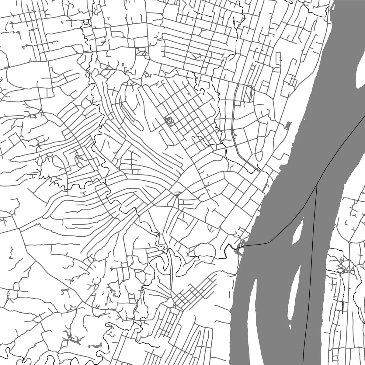 ROAD MAP OF KINDU, DEMOCRATIC REPUBLIC OF THE CONGO BY MAPBAKES