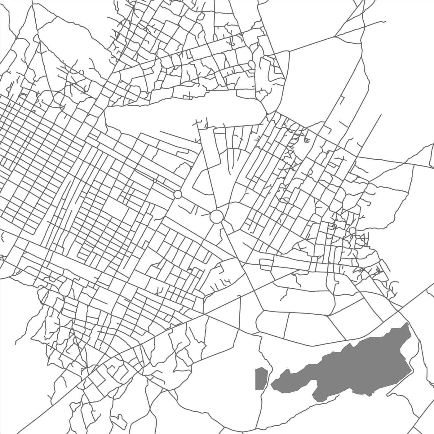 ROAD MAP OF MANONO, DEMOCRATIC REPUBLIC OF THE CONGO BY MAPBAKES