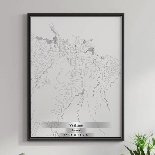 ROAD MAP OF VAILIMA, SAMOA BY MAPBAKES
