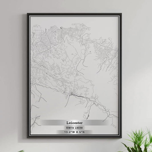 ROAD MAP OF LEICESTER, SIERRA LEONE BY MAPBAKES