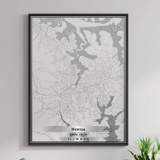 ROAD MAP OF NEWTON, SIERRA LEONE BY MAPBAKES