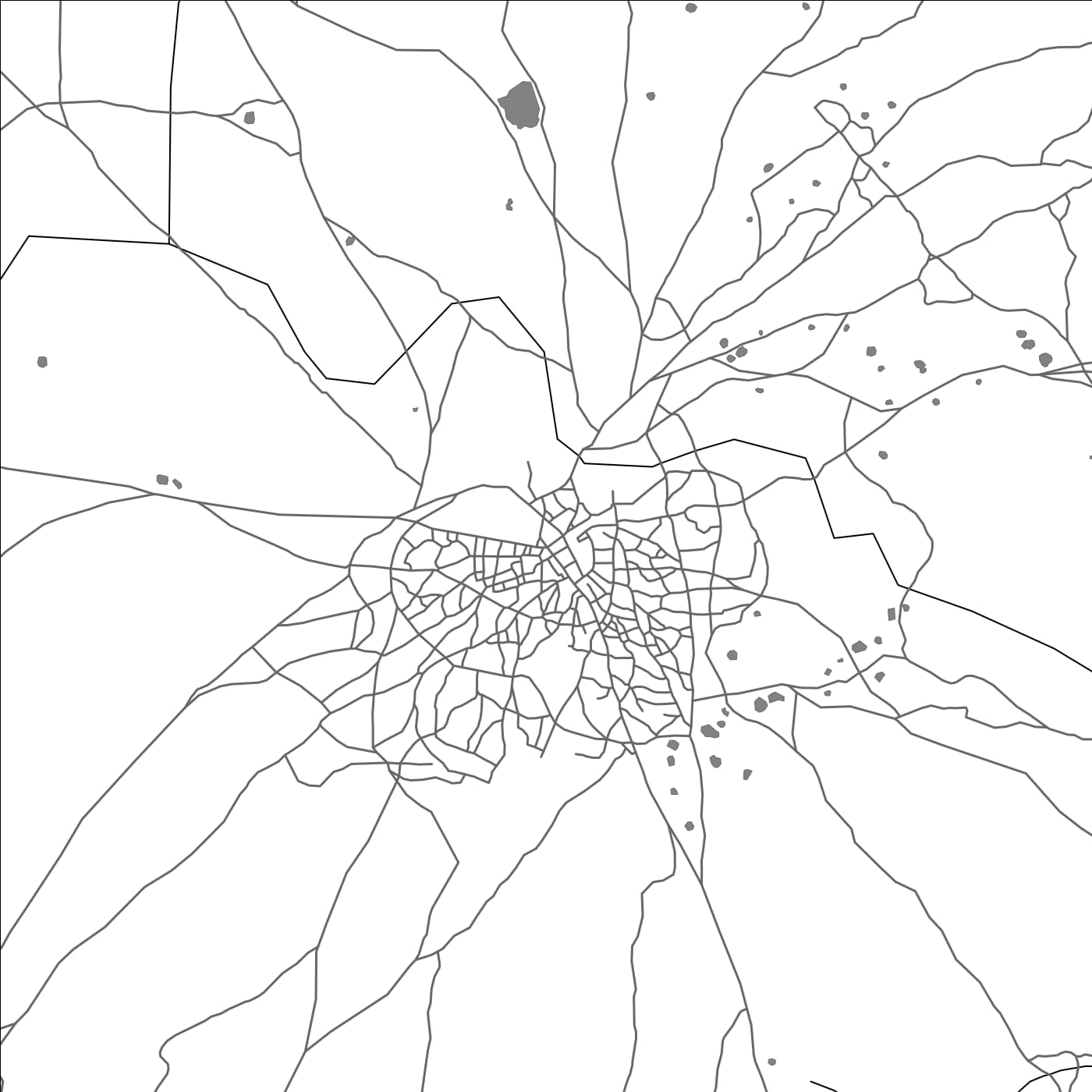 ROAD MAP OF AFMADOW, SOMALIA BY MAPBAKES