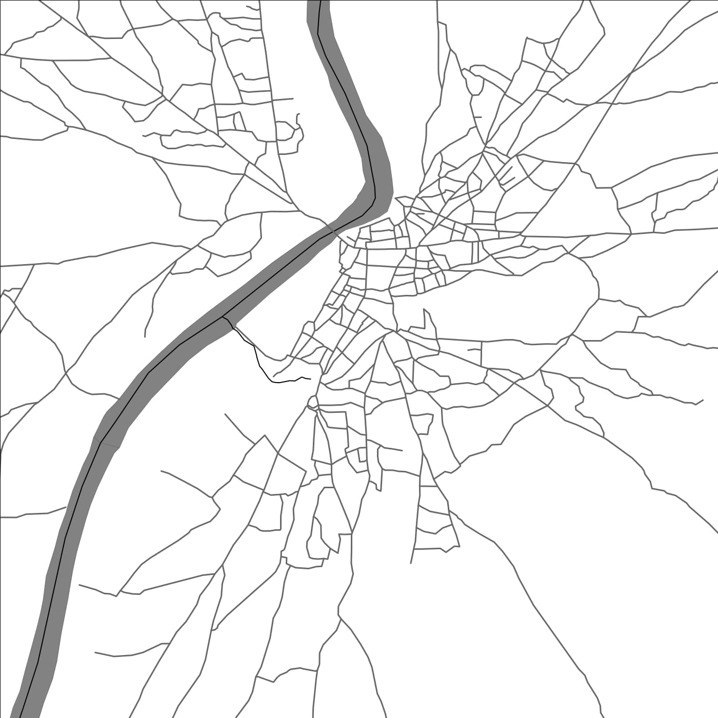 ROAD MAP OF BAARDHEERE, SOMALIA BY MAPBAKES