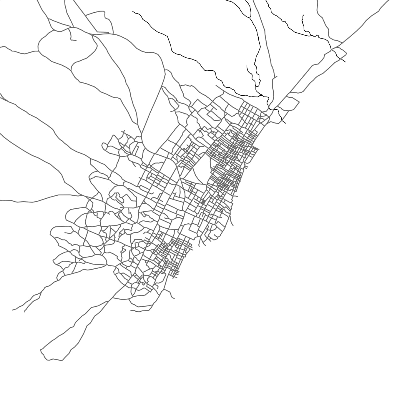 ROAD MAP OF BARAAWE, SOMALIA BY MAPBAKES