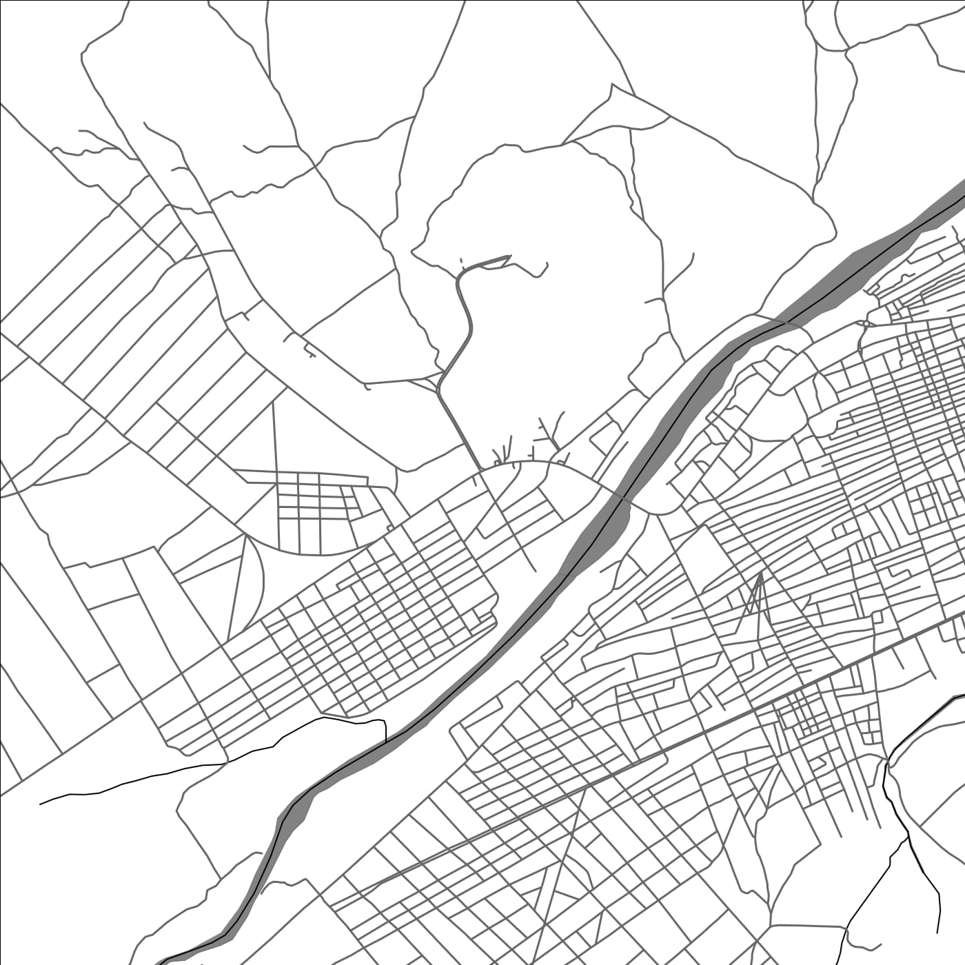 ROAD MAP OF GAROOWE, SOMALIA BY MAPBAKES